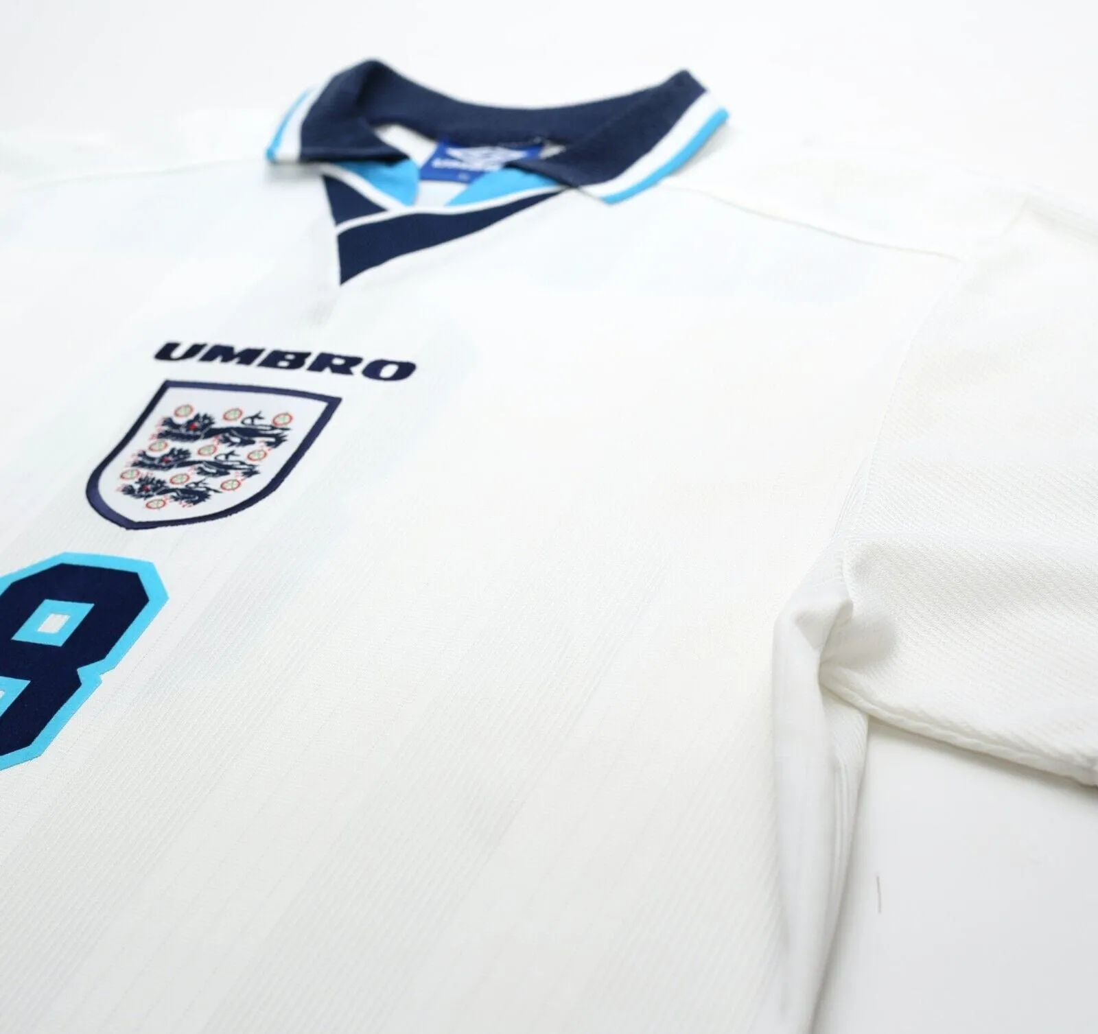 1995/97 GASCOIGNE #8 England Vintage Umbro Home Football Shirt (XL) Euro 96