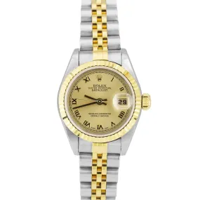 2002 UNPOLISHED Rolex DateJust 26mm NO-HOLES Two-Tone Jubilee Roman Watch 79173