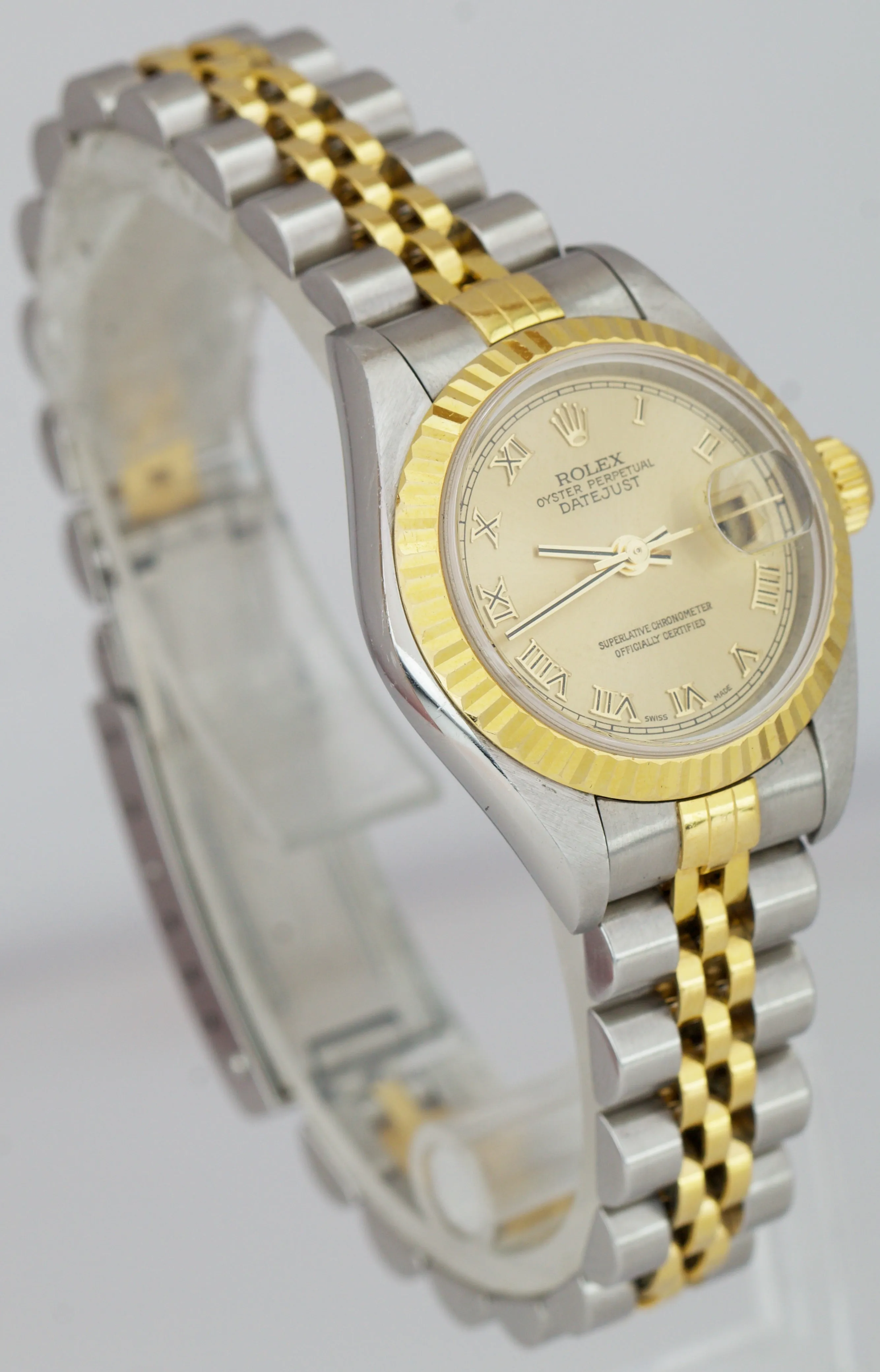 2002 UNPOLISHED Rolex DateJust 26mm NO-HOLES Two-Tone Jubilee Roman Watch 79173