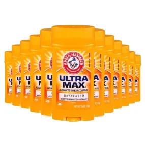 Arm & Hammer  Deodorant UltraMax Invisible Solid Unscented, 2.6 oz - 12 Pack