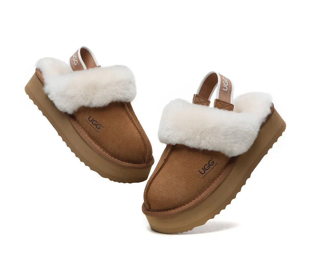 AUSTRALIAN SHEPHERD® UGG Women Removable Strap Slingback Platform Slippers Muffin