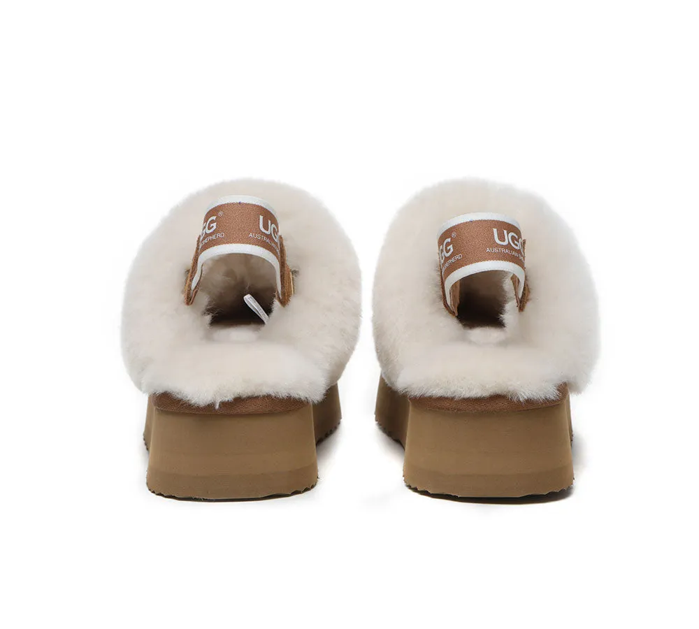 AUSTRALIAN SHEPHERD® UGG Women Removable Strap Slingback Platform Slippers Muffin