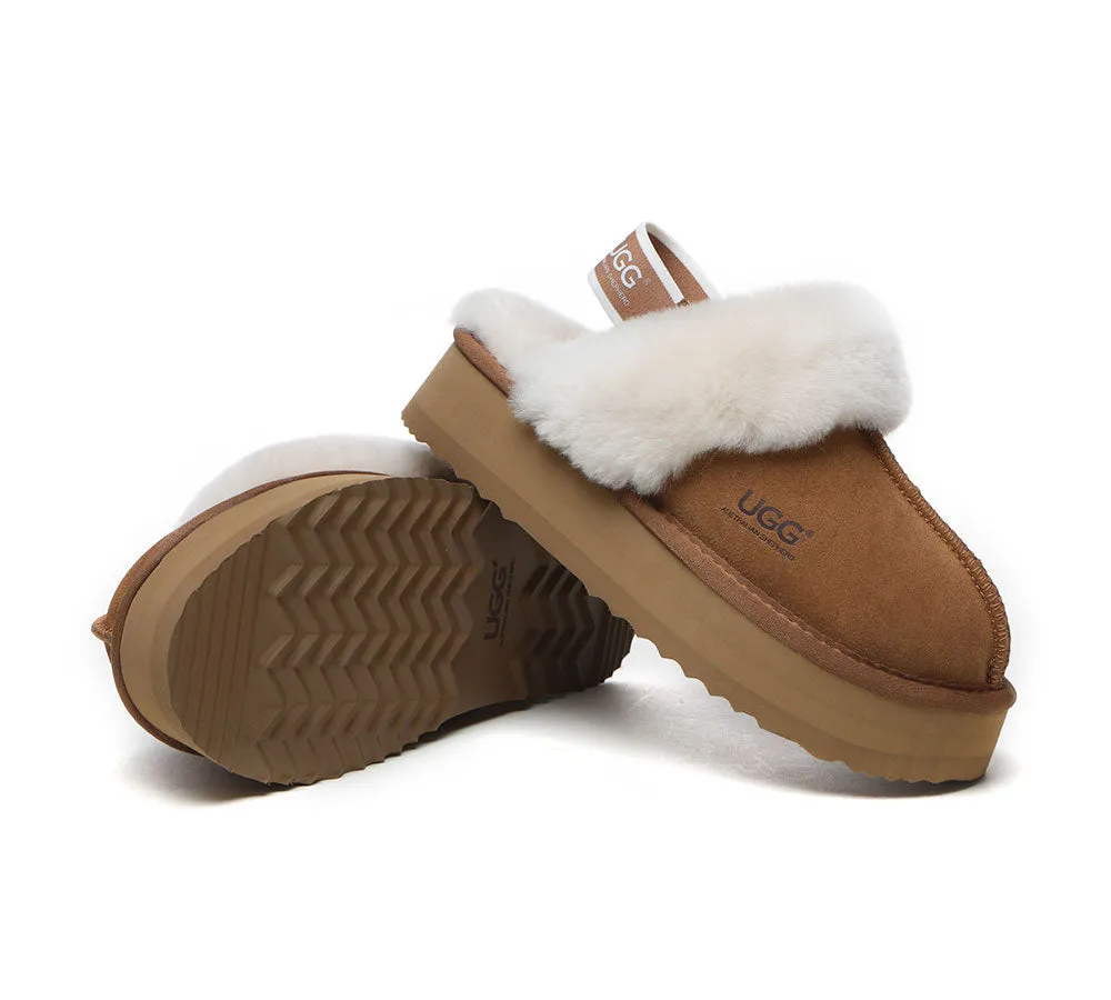 AUSTRALIAN SHEPHERD® UGG Women Removable Strap Slingback Platform Slippers Muffin