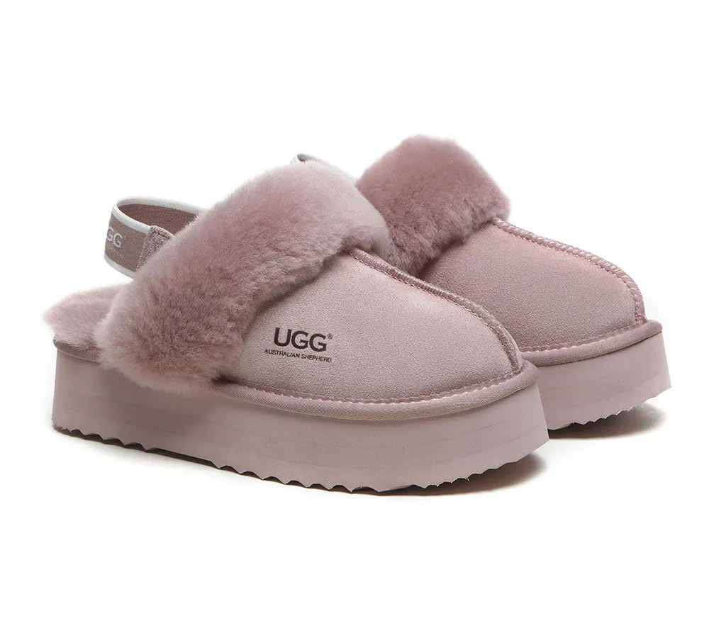 AUSTRALIAN SHEPHERD® UGG Women Removable Strap Slingback Platform Slippers Muffin