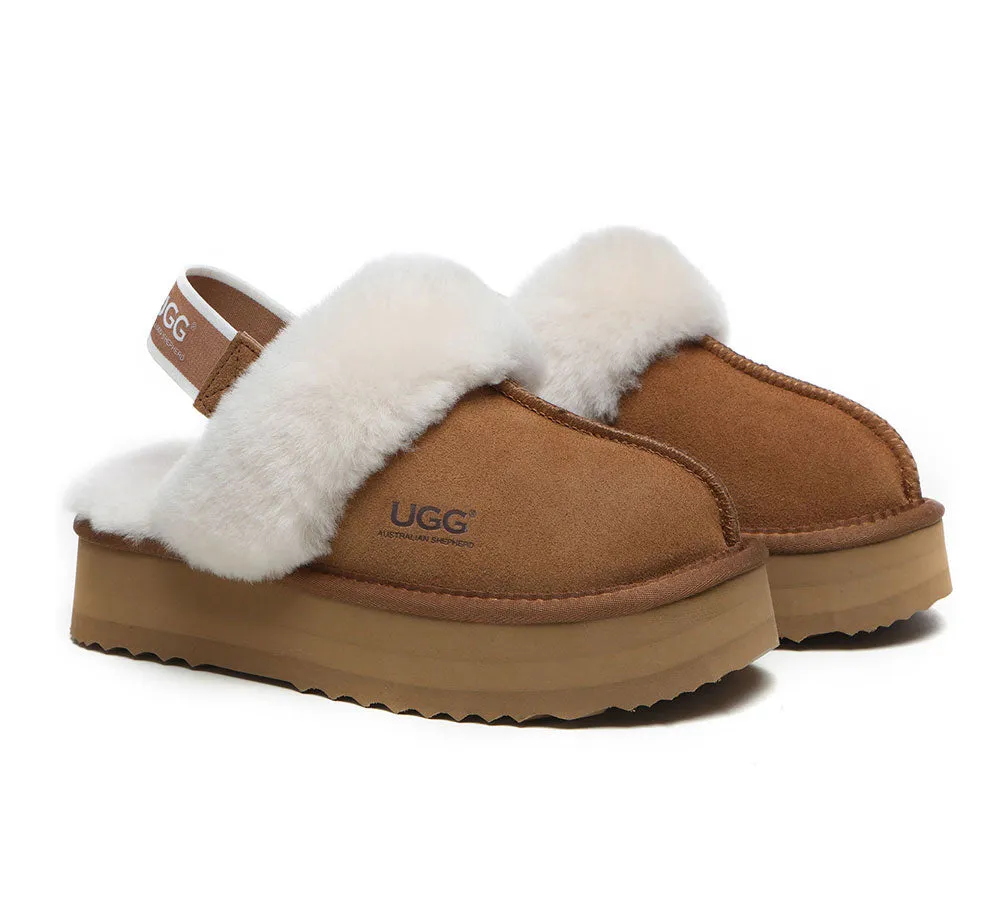 AUSTRALIAN SHEPHERD® UGG Women Removable Strap Slingback Platform Slippers Muffin