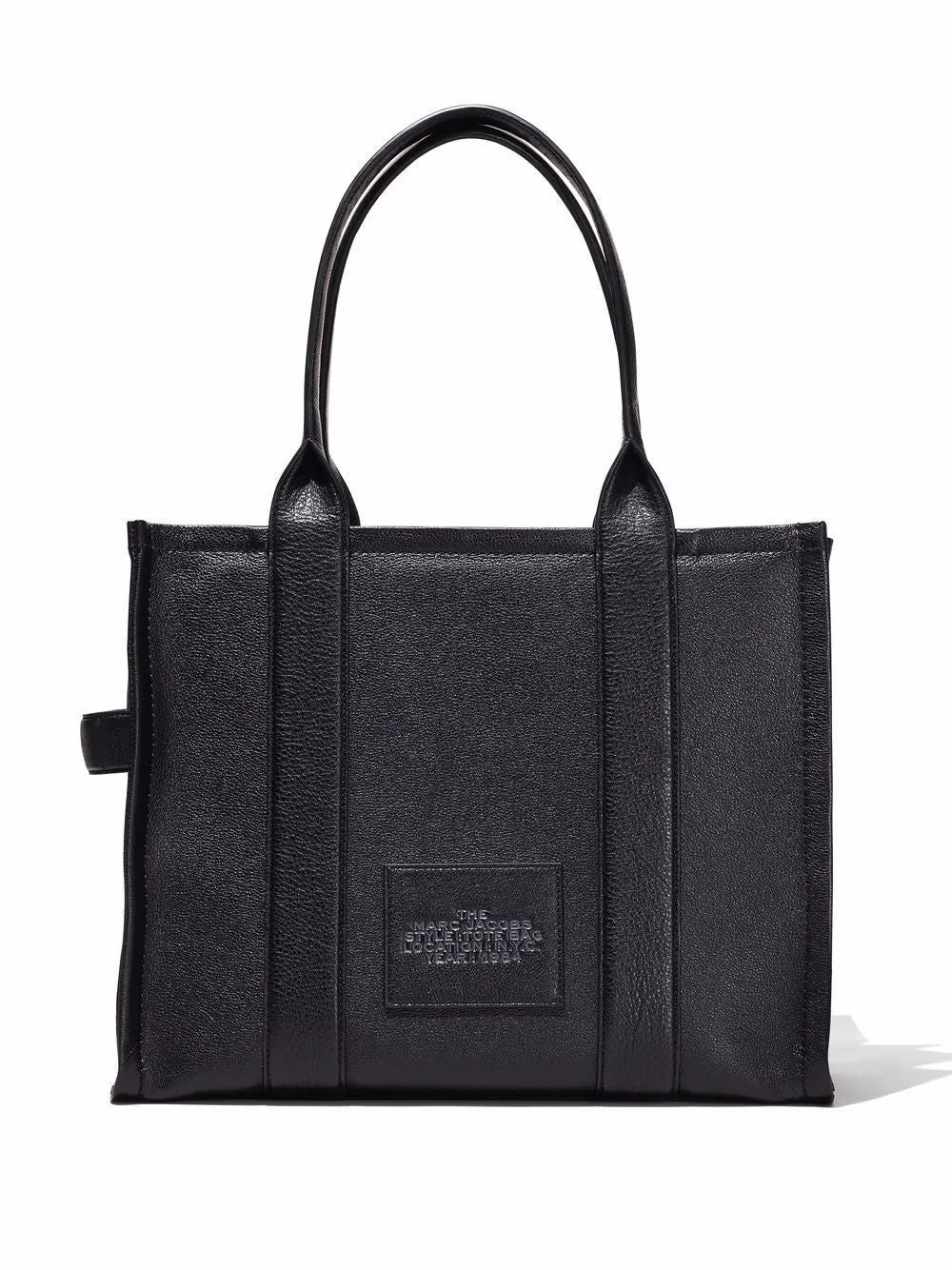 BLACK LEATHER BAG WITH HANDLES