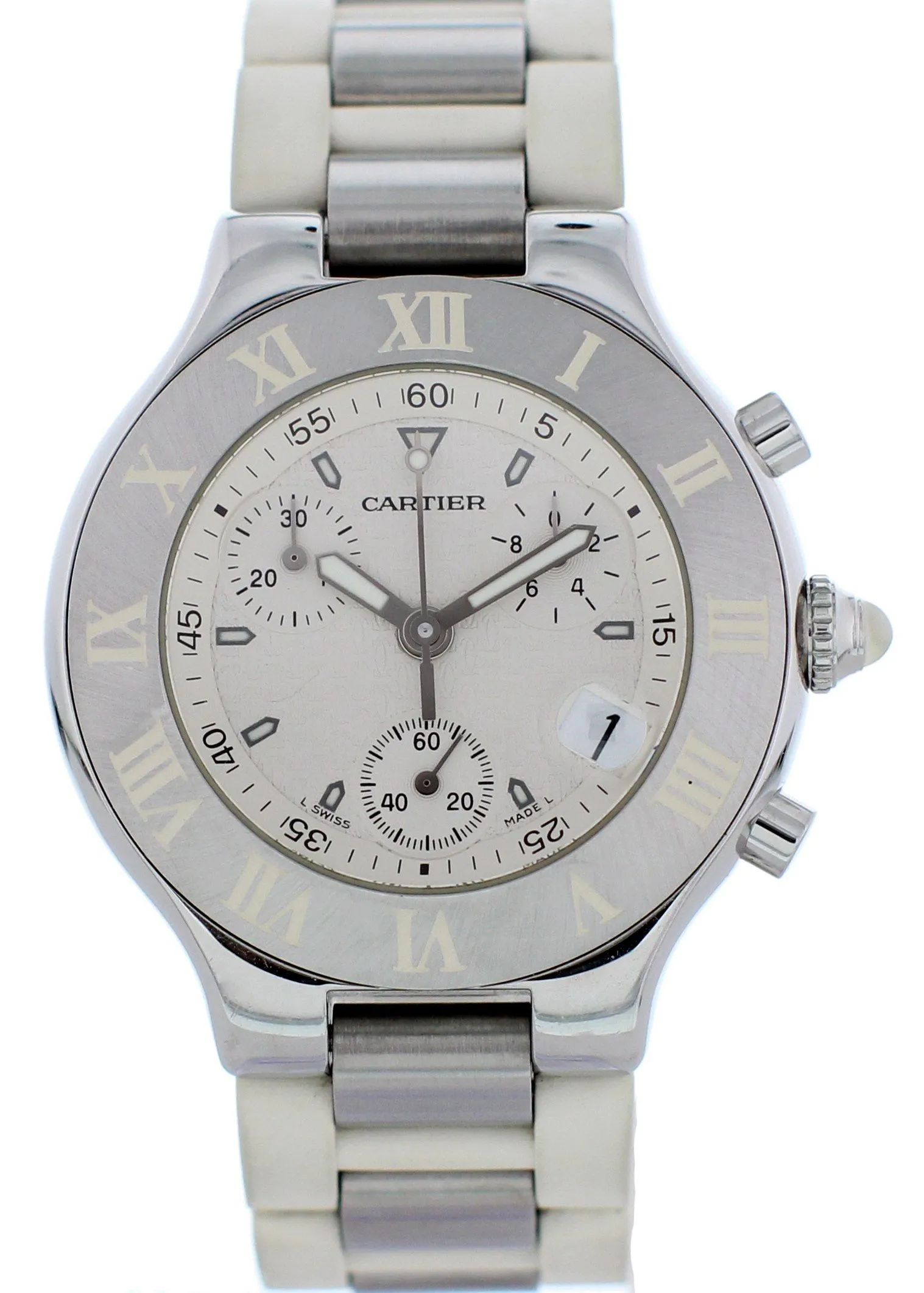 Cartier Chronoscaph 21 2424 Stainless Steel Watch