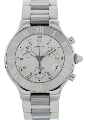 Cartier Chronoscaph 21 2424 Stainless Steel Watch