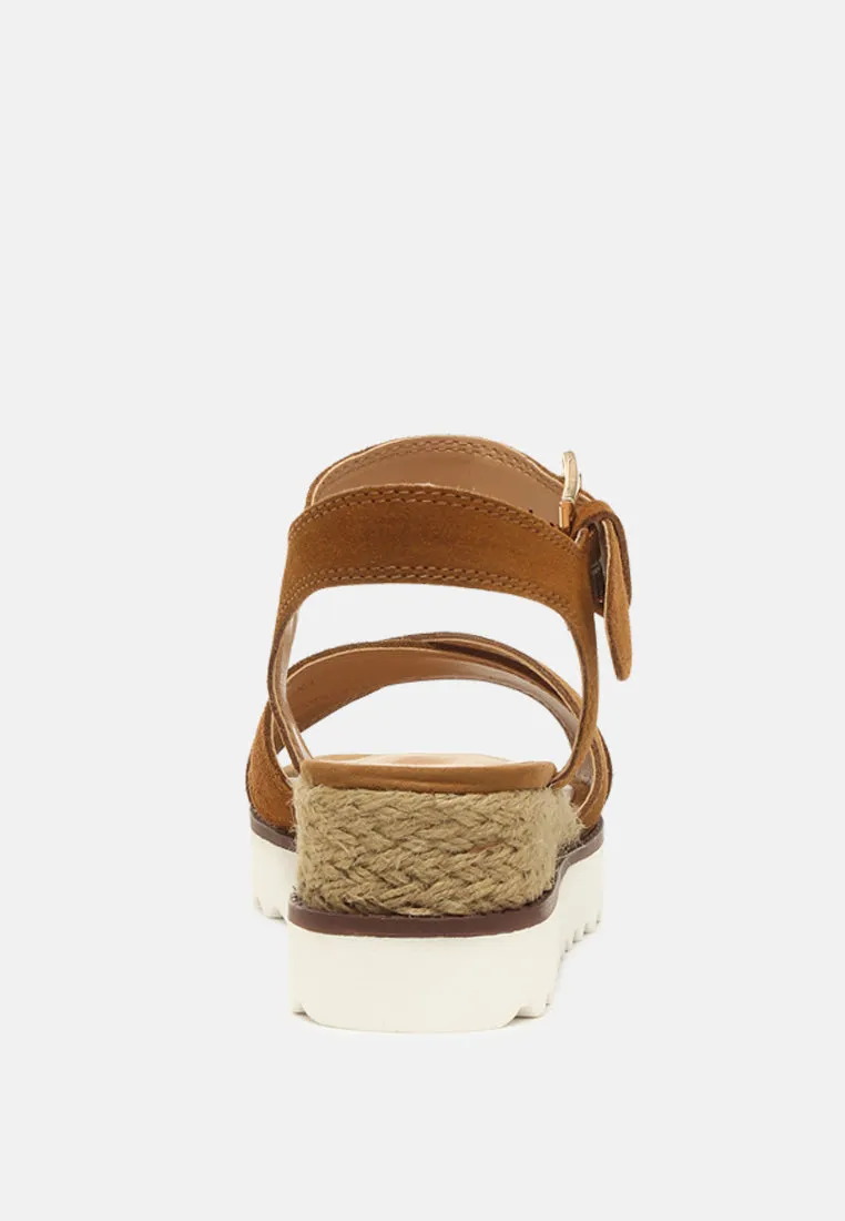 CASA Tan Wedge Sandals