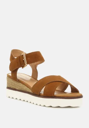 CASA Tan Wedge Sandals