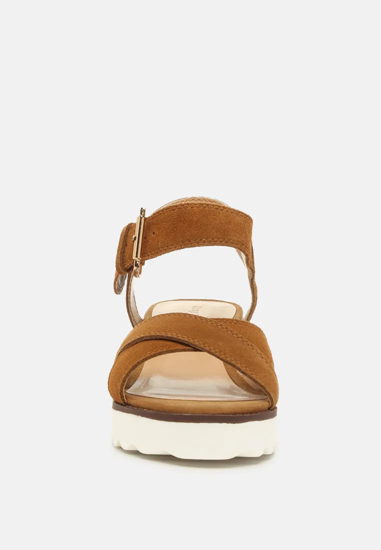 CASA Tan Wedge Sandals