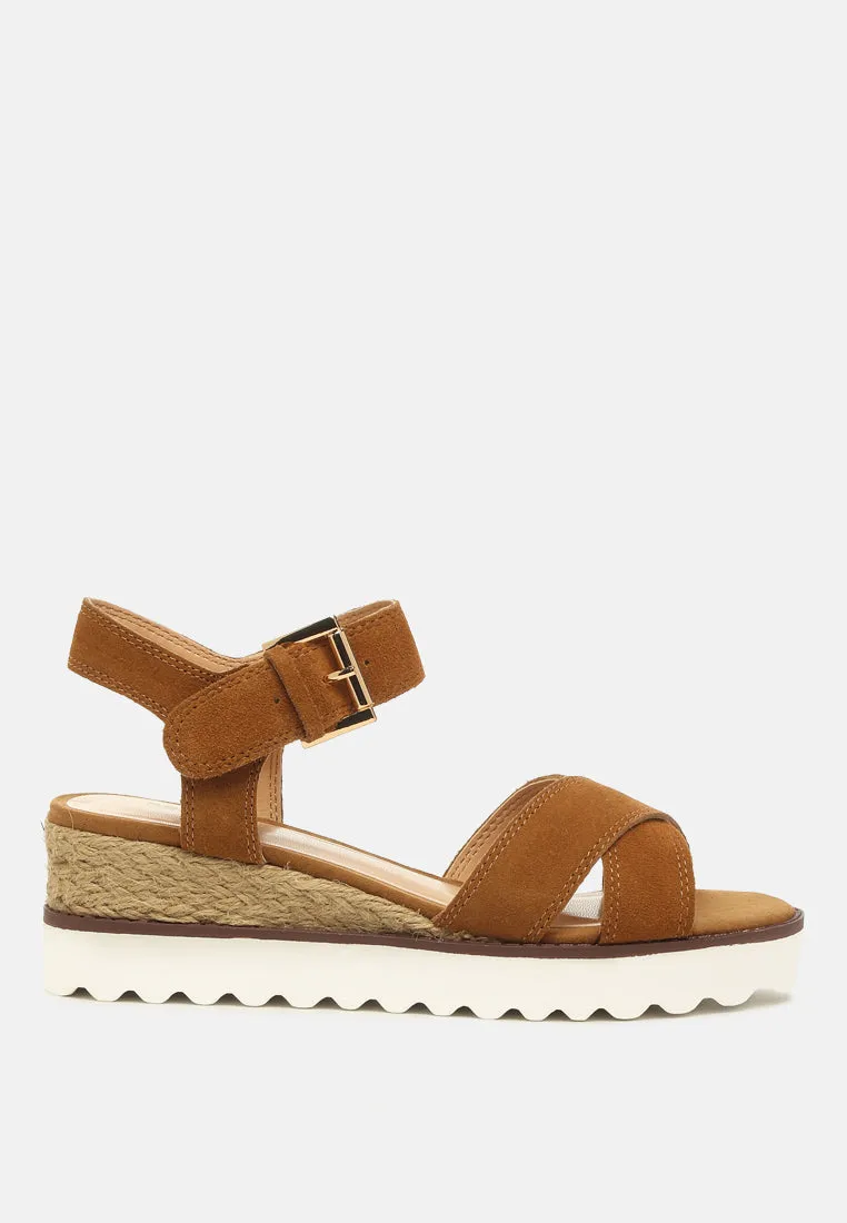 CASA Tan Wedge Sandals