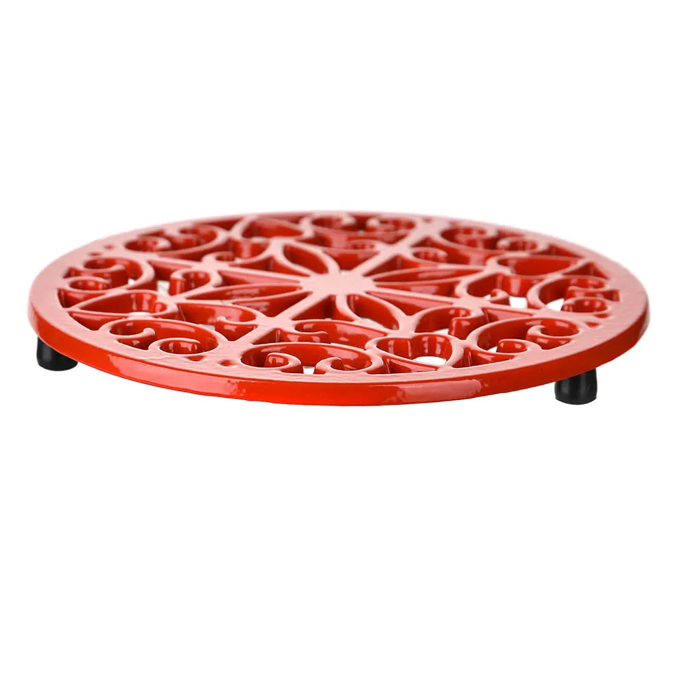 Cast Iron Kitchen Trivet Red 20cm