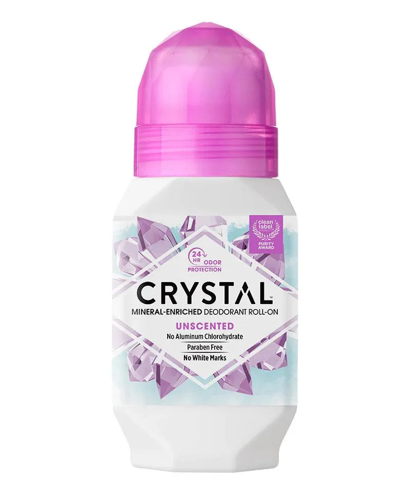 Crystal  Mineral Deodorant Roll On Unscented 2.25 oz - 12 Pack