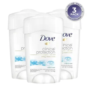 Dove Clinical Protection Antiperspirant, Original Clean 1.7 oz - 3 Pack