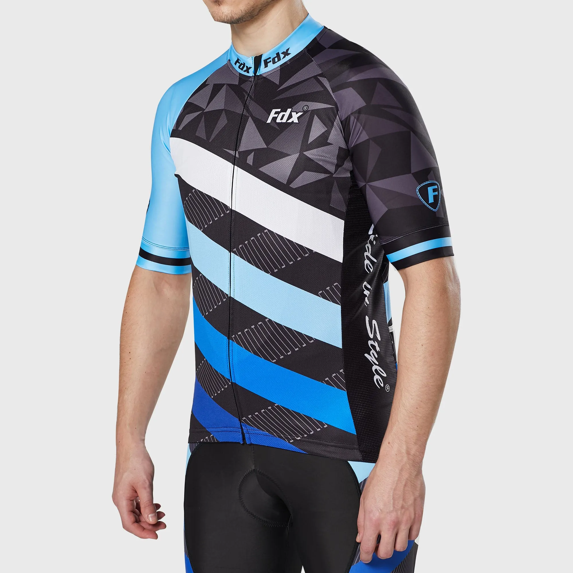 Fdx Equin Blue Men's & Boy's Short Sleeve Summer Cycling Jersey