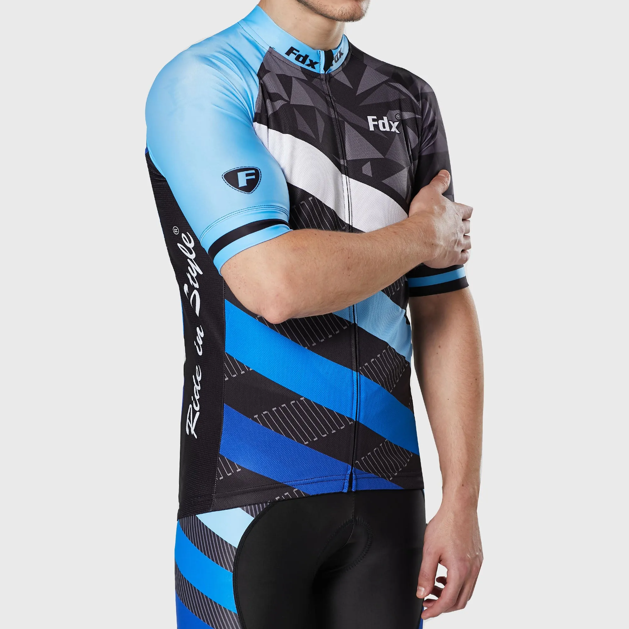 Fdx Equin Blue Men's & Boy's Short Sleeve Summer Cycling Jersey