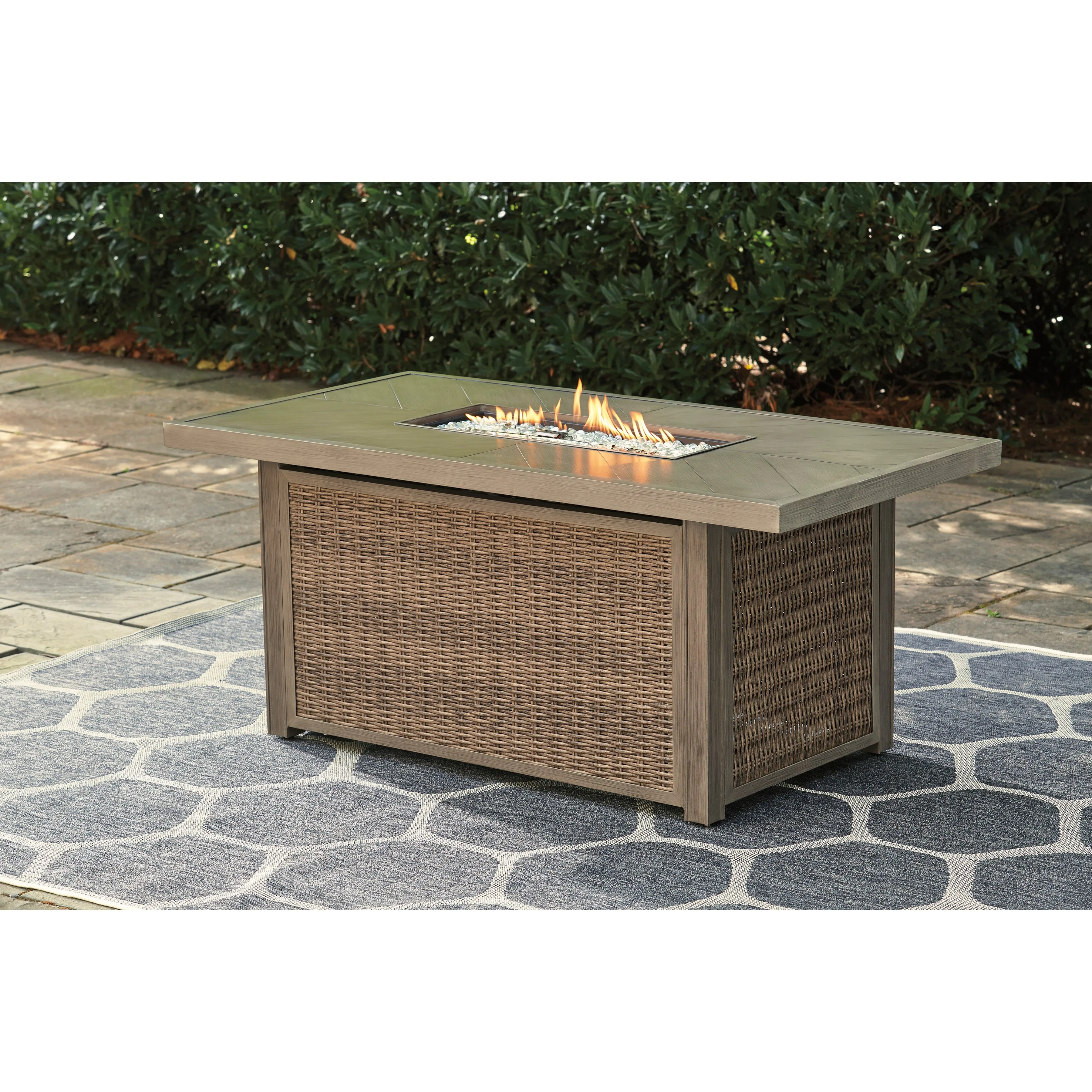 Fire Island Mist Outdoor 58" Firepit Table