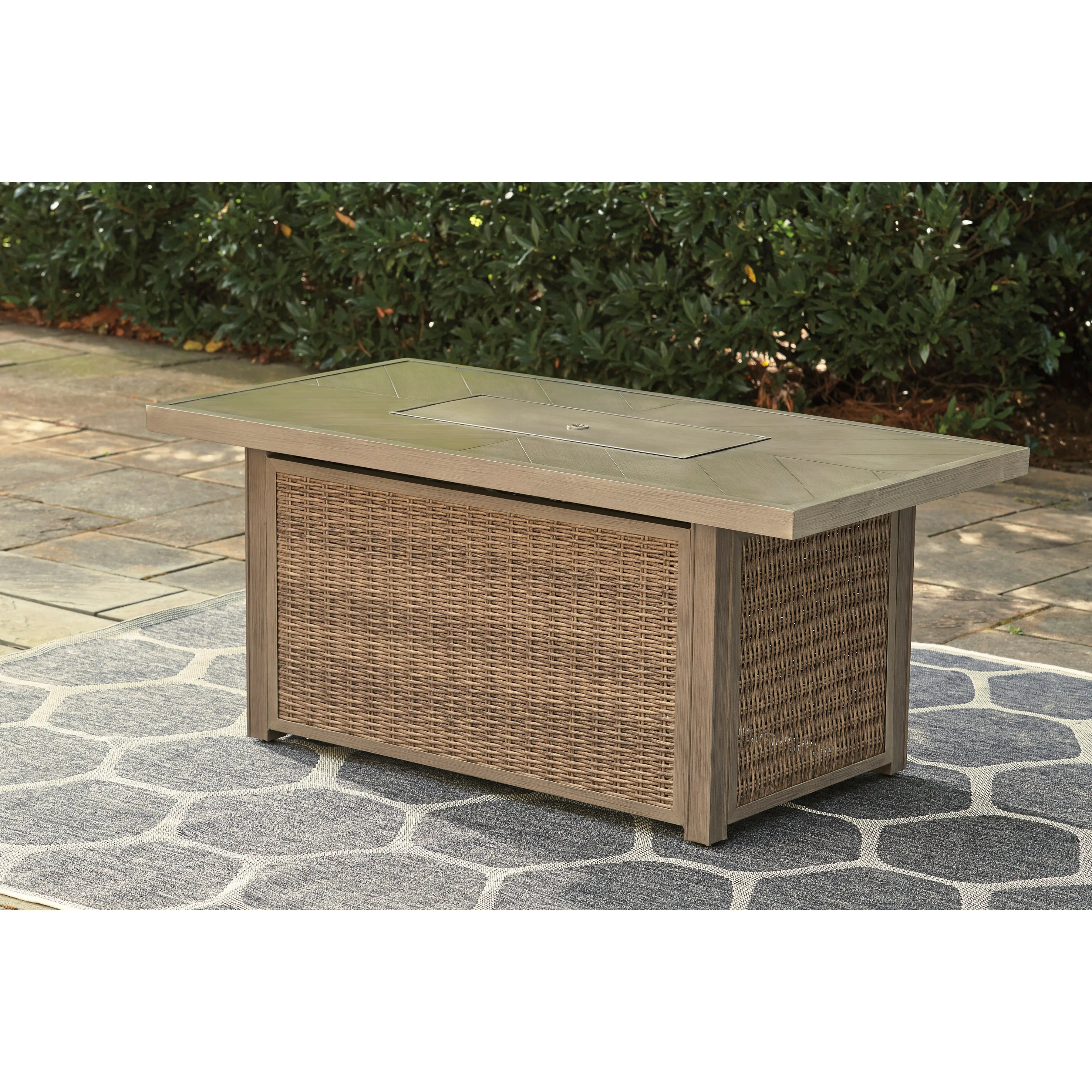 Fire Island Mist Outdoor 58" Firepit Table