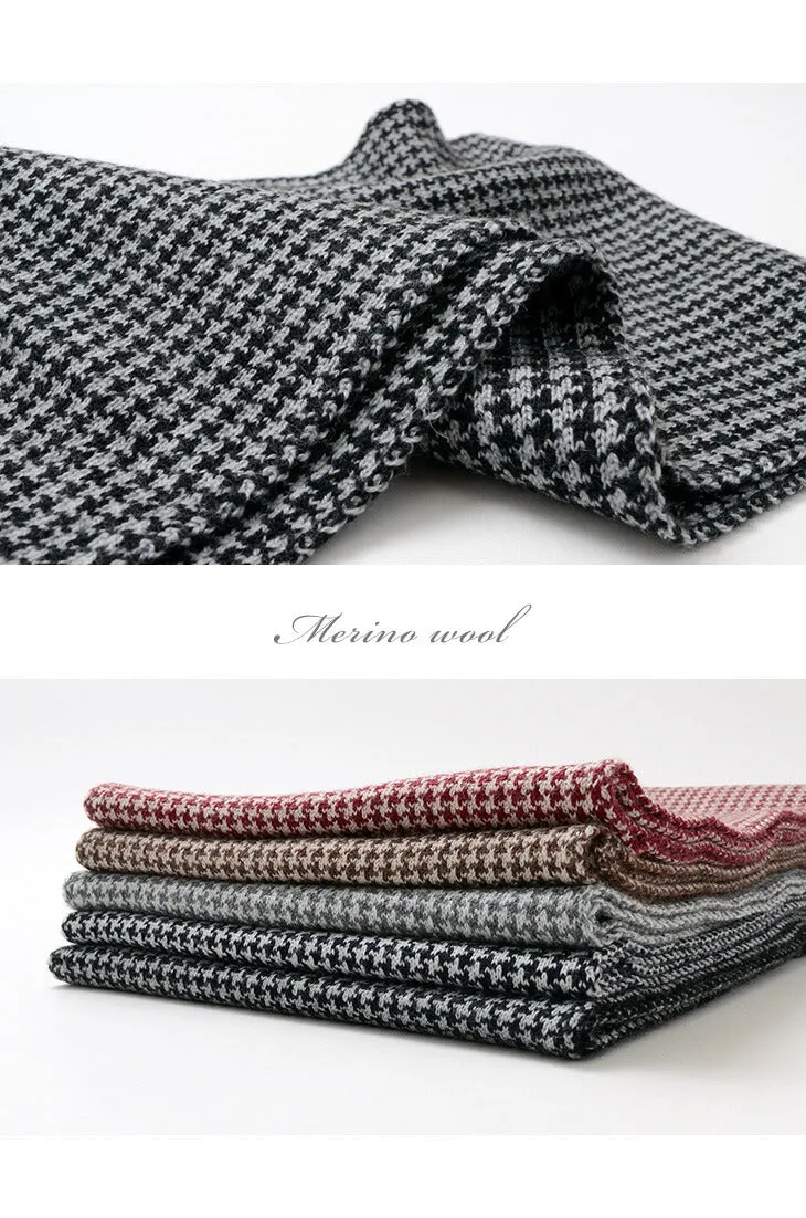 GILBERT WILSON OF HA / Staggered Check Merino Wool Snood