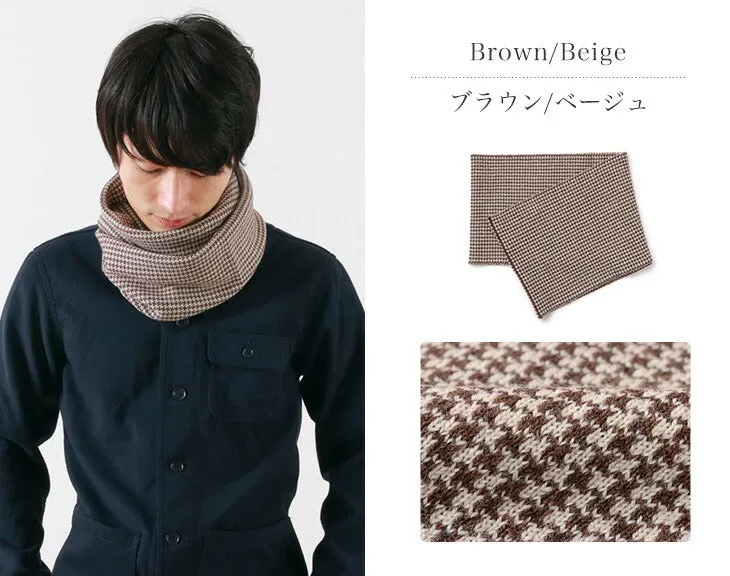 GILBERT WILSON OF HA / Staggered Check Merino Wool Snood