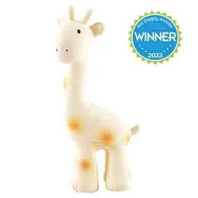 Giraffe Organic Natural Rubber Rattle, Teether & Bath Toy