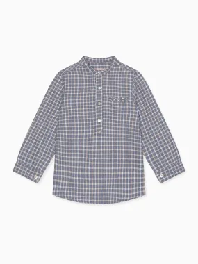 Grey Check Mateo Long Sleeve Boy Shirt