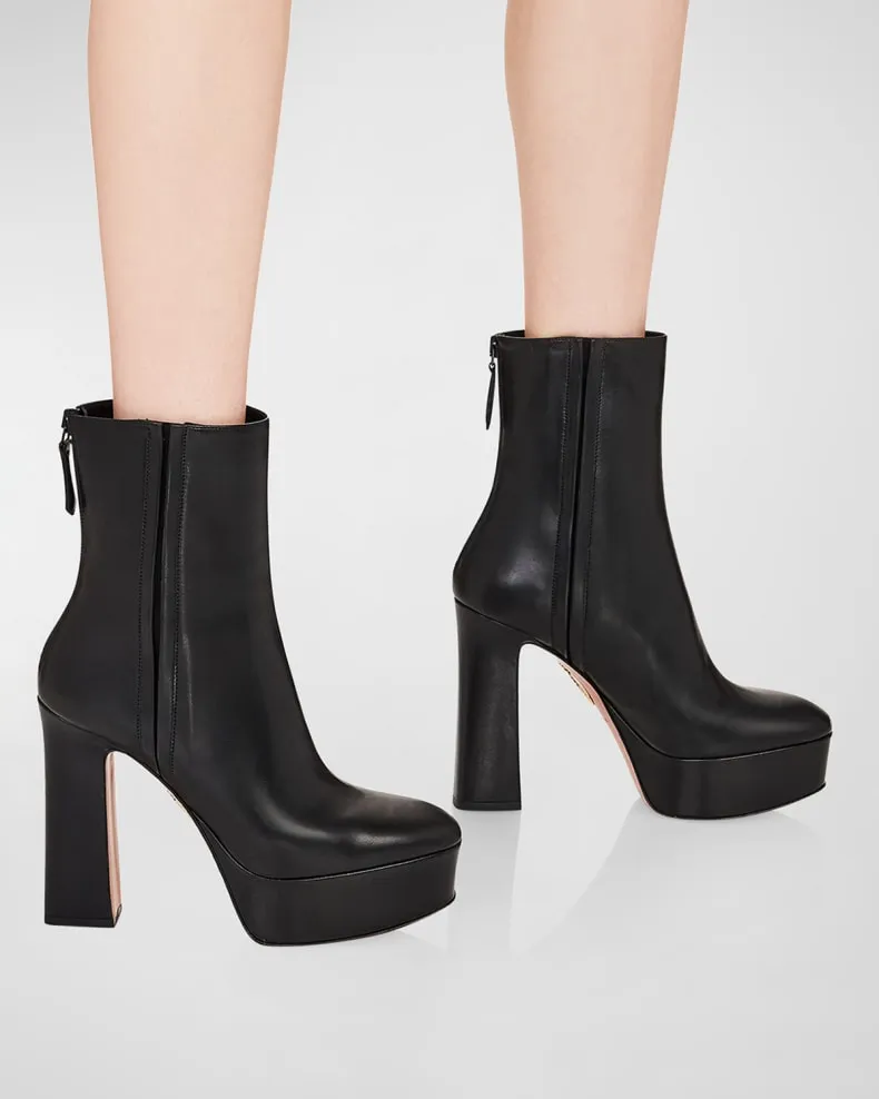 GRVHIGB1SLF Groove leather platform bootie