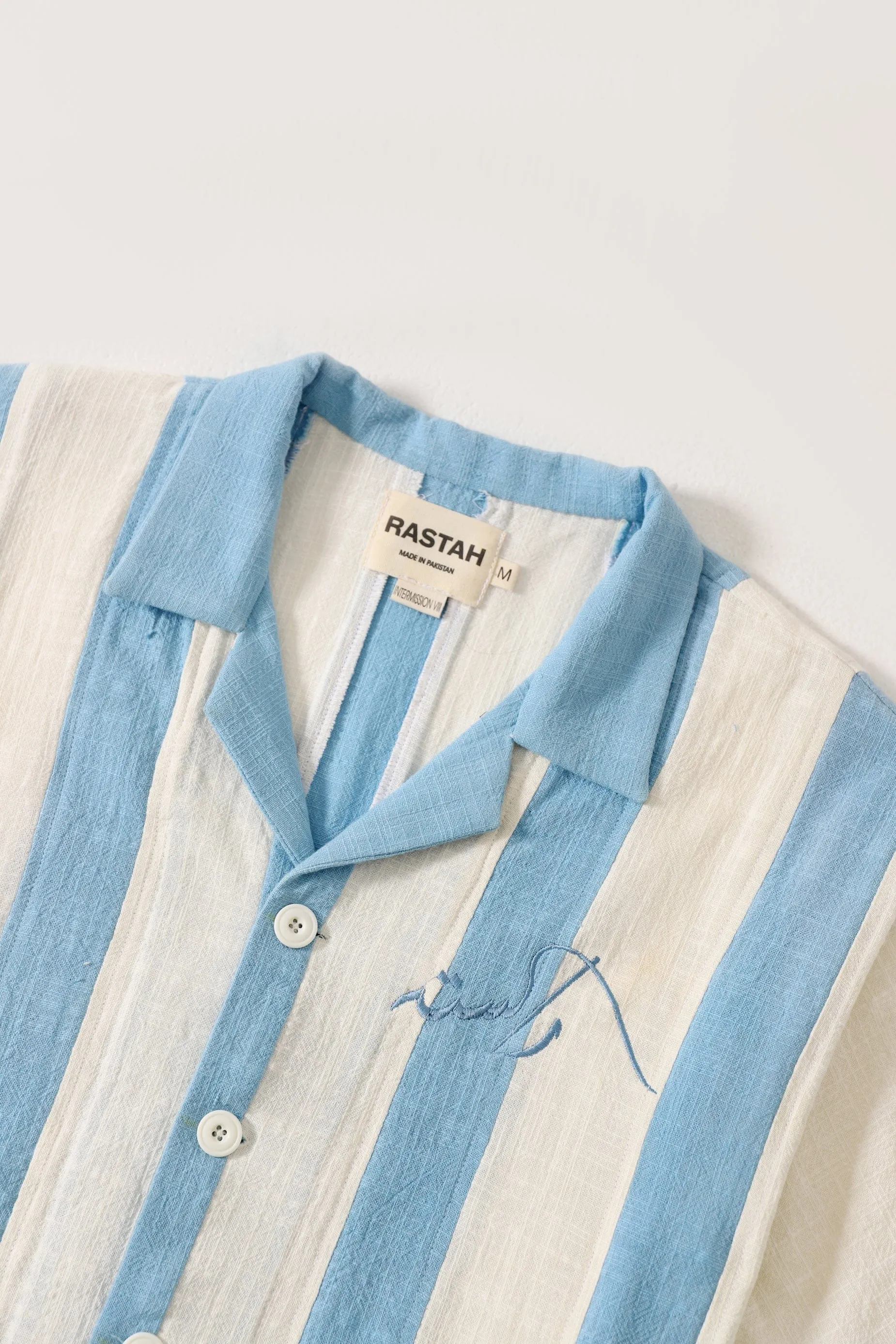 HANDWOVEN STRIPED COTTON BUTTON DOWN