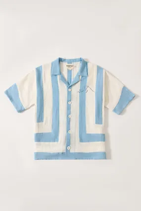 HANDWOVEN STRIPED COTTON BUTTON DOWN