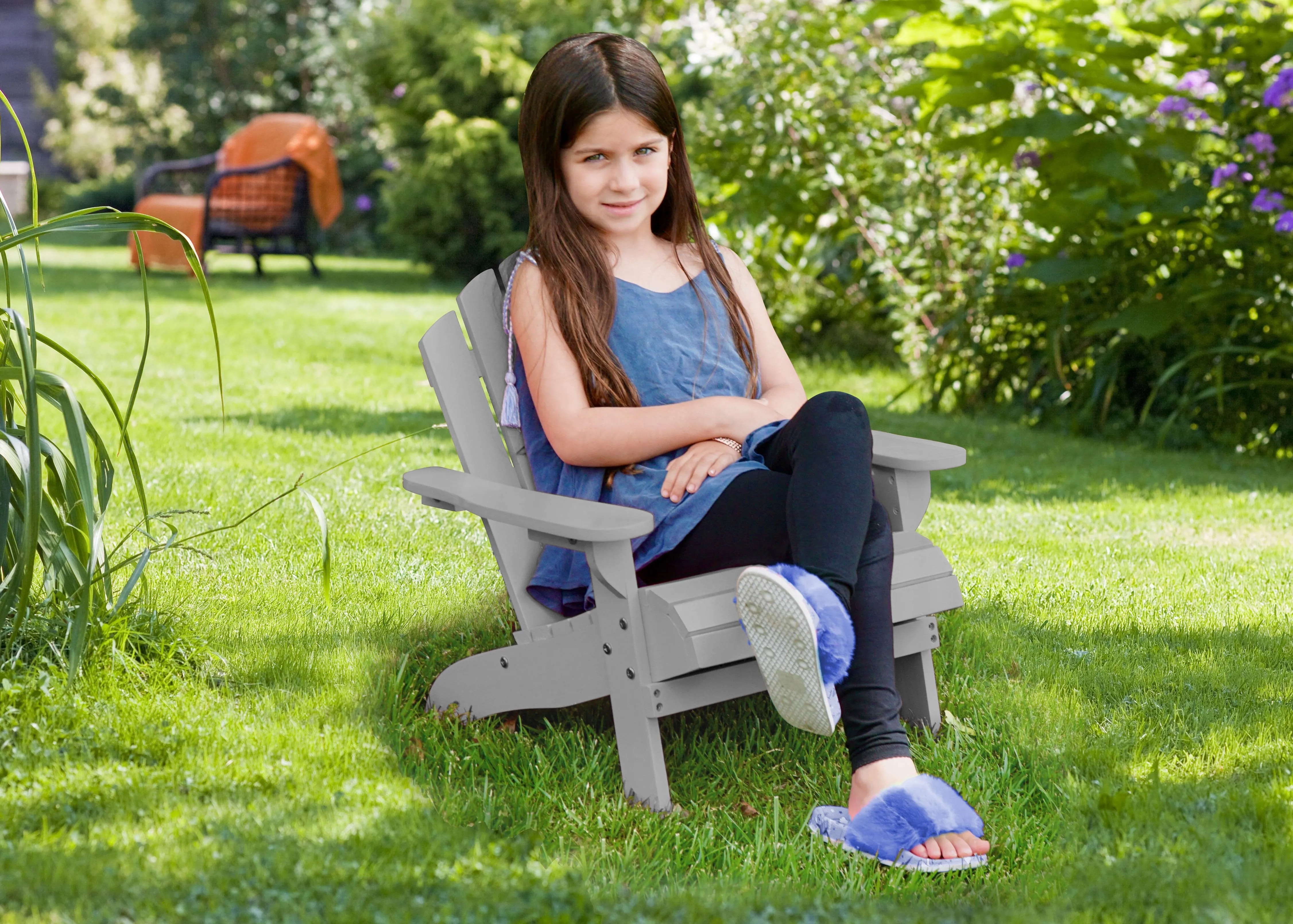 Kids Wood Adirondack Chair for Indoor & Outdoor Use