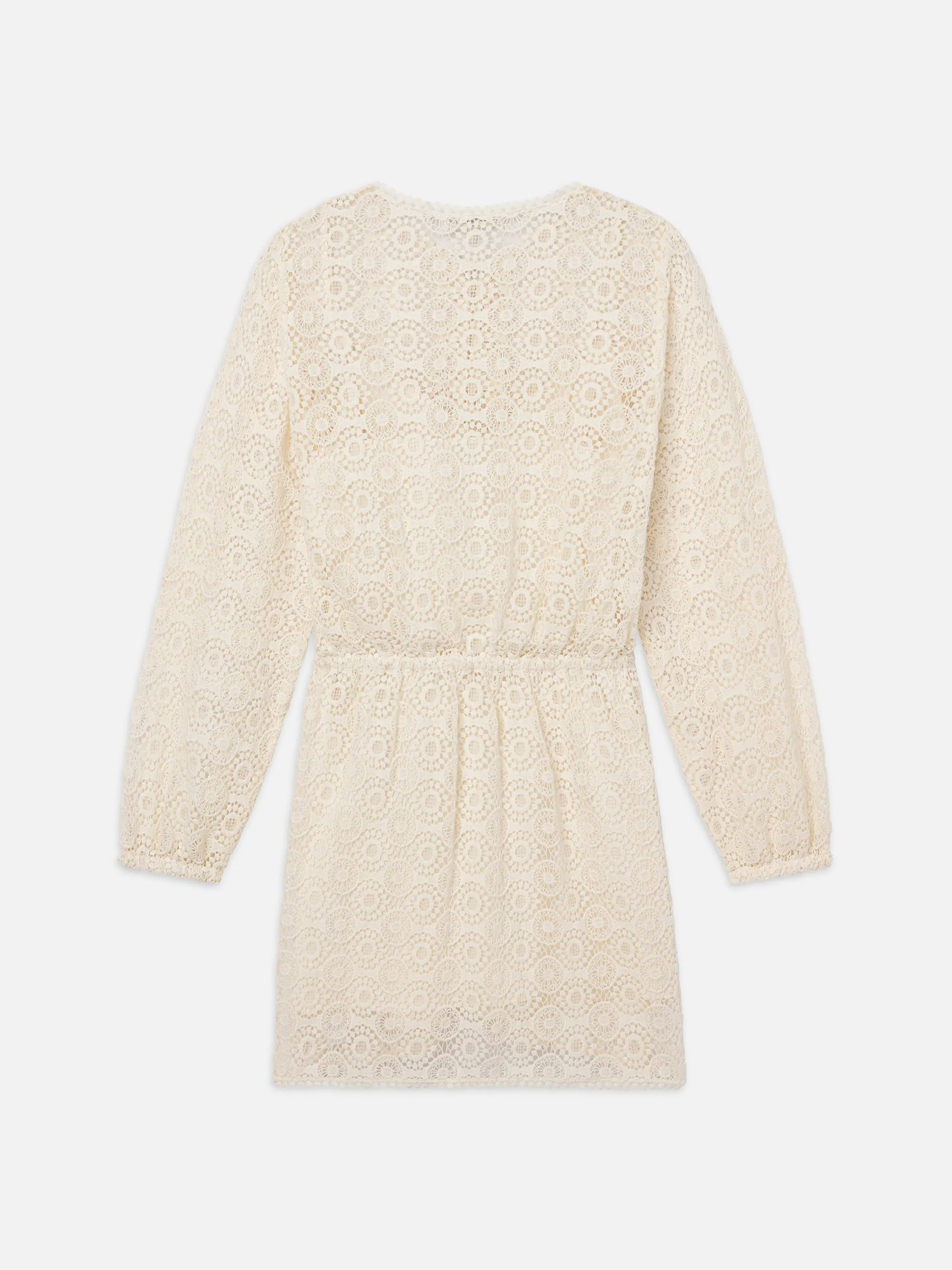 Lace Tassel Dress -- Cream