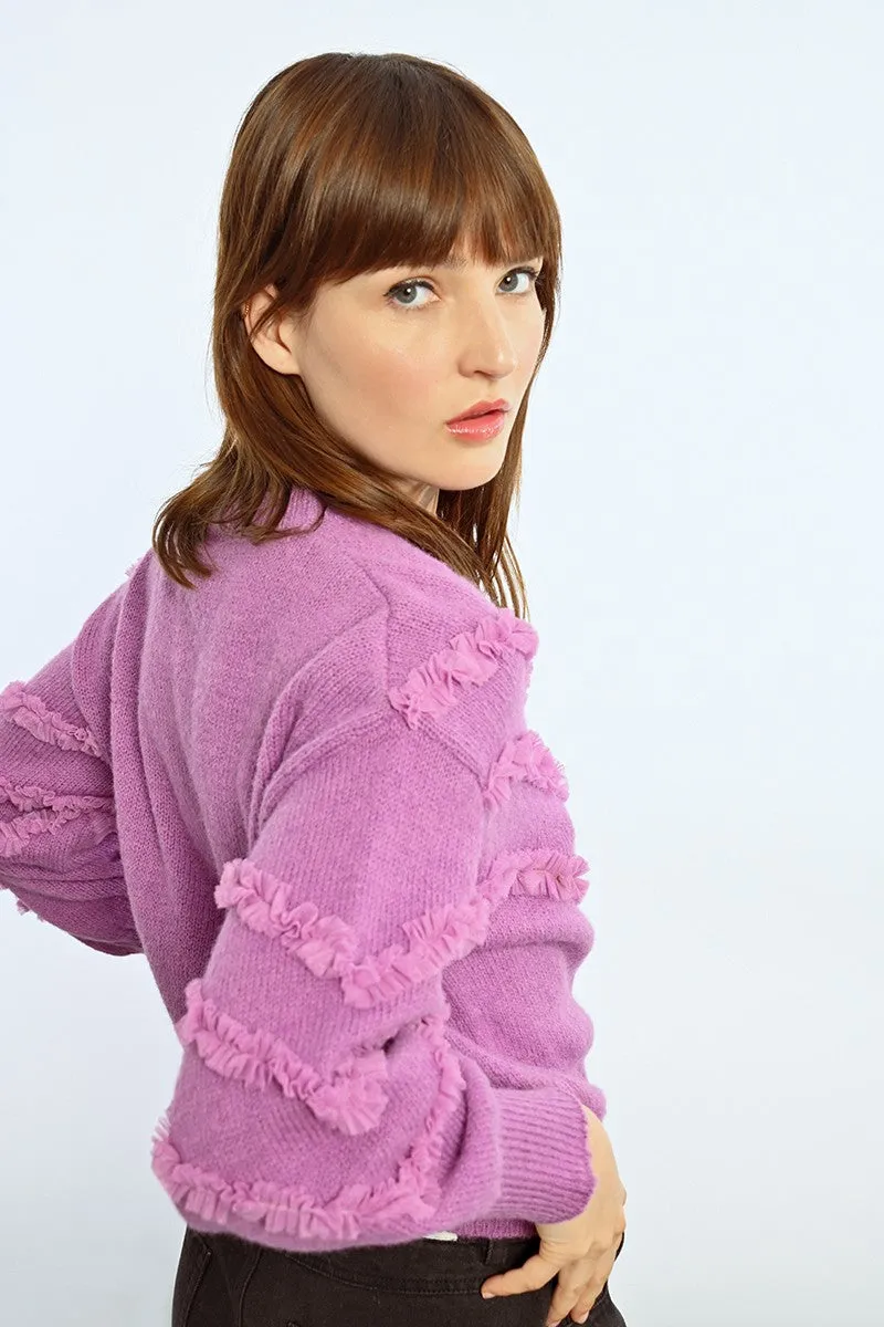 Lili Sidonio Pink Knitted Fancy Raglan Sweater