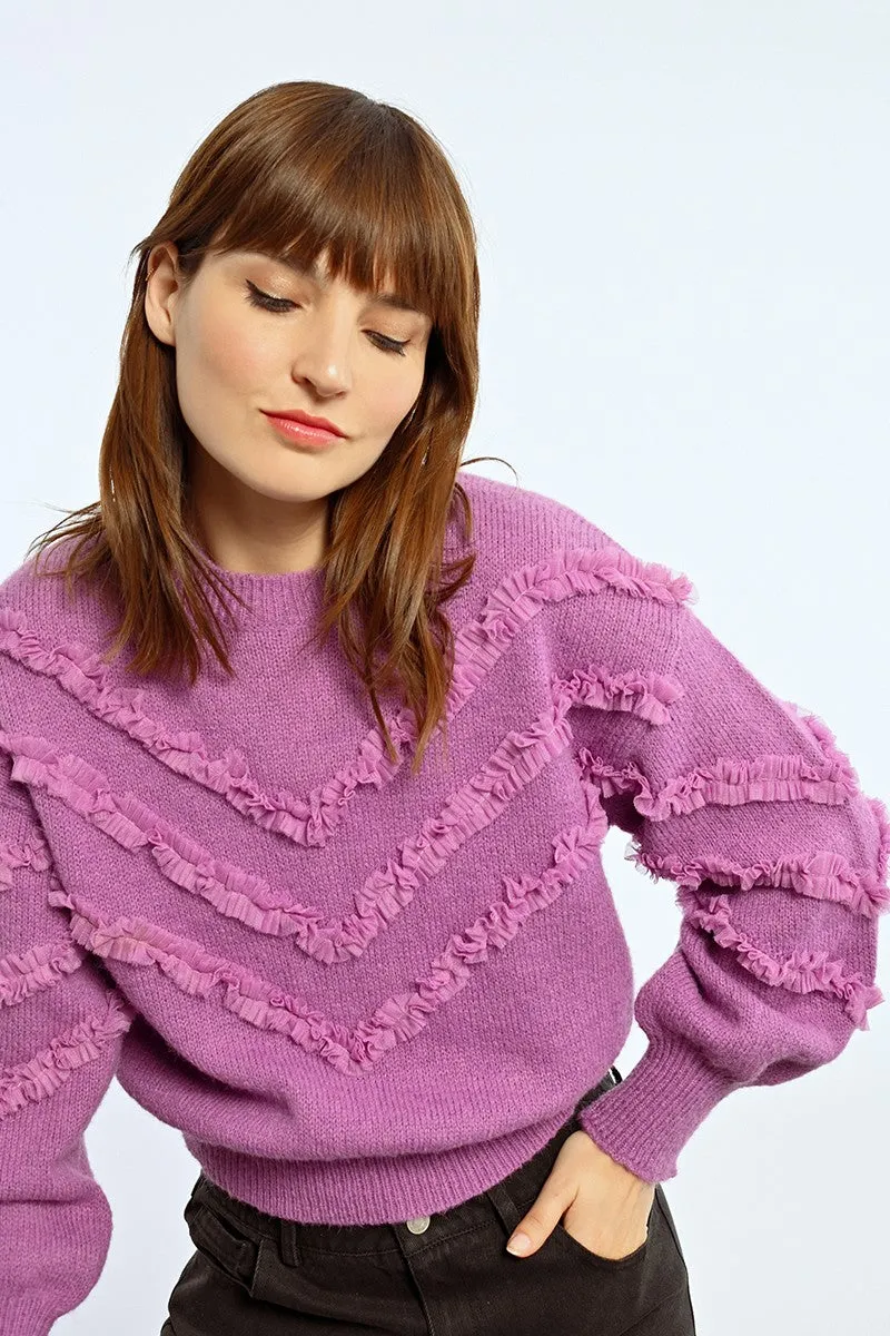 Lili Sidonio Pink Knitted Fancy Raglan Sweater