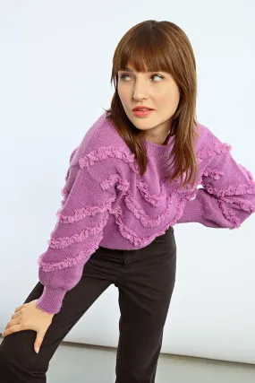 Lili Sidonio Pink Knitted Fancy Raglan Sweater