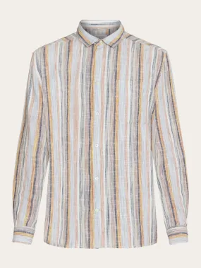 Loose multicolored striped cotton shirt - GOTS/Vegan - Multi color stripe