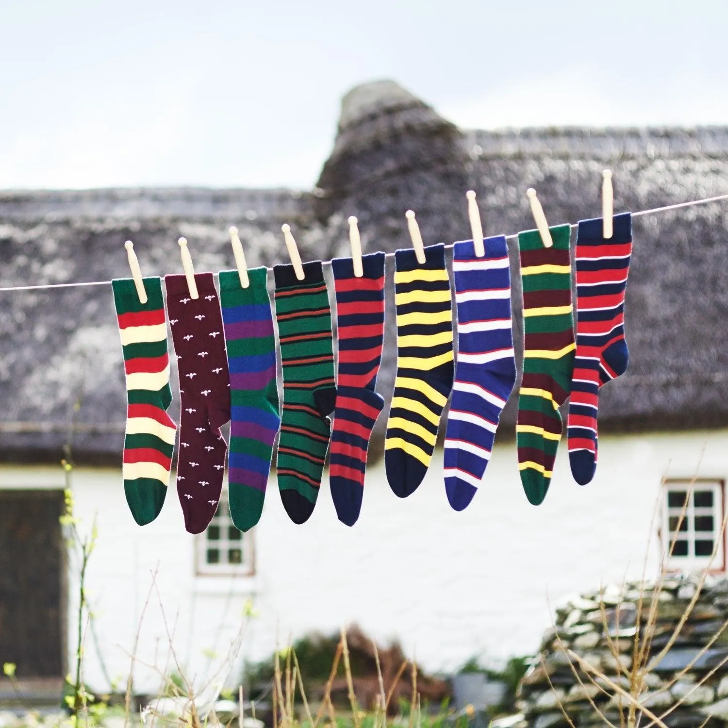 Men's Queen's Own Yeomanry Regimental Striped Cotton Socks