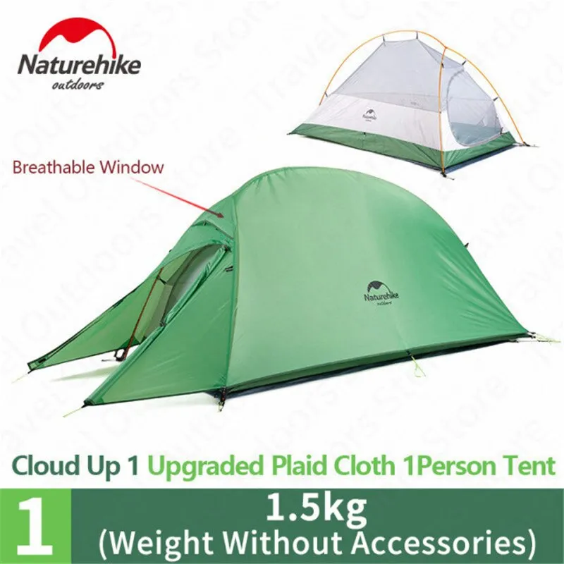 Naturehike Ultralight Camping Tent: 1-3 Person Outdoor Tent with Free Mat