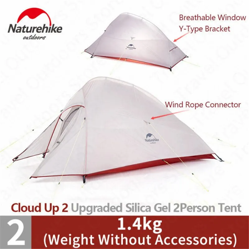 Naturehike Ultralight Camping Tent: 1-3 Person Outdoor Tent with Free Mat