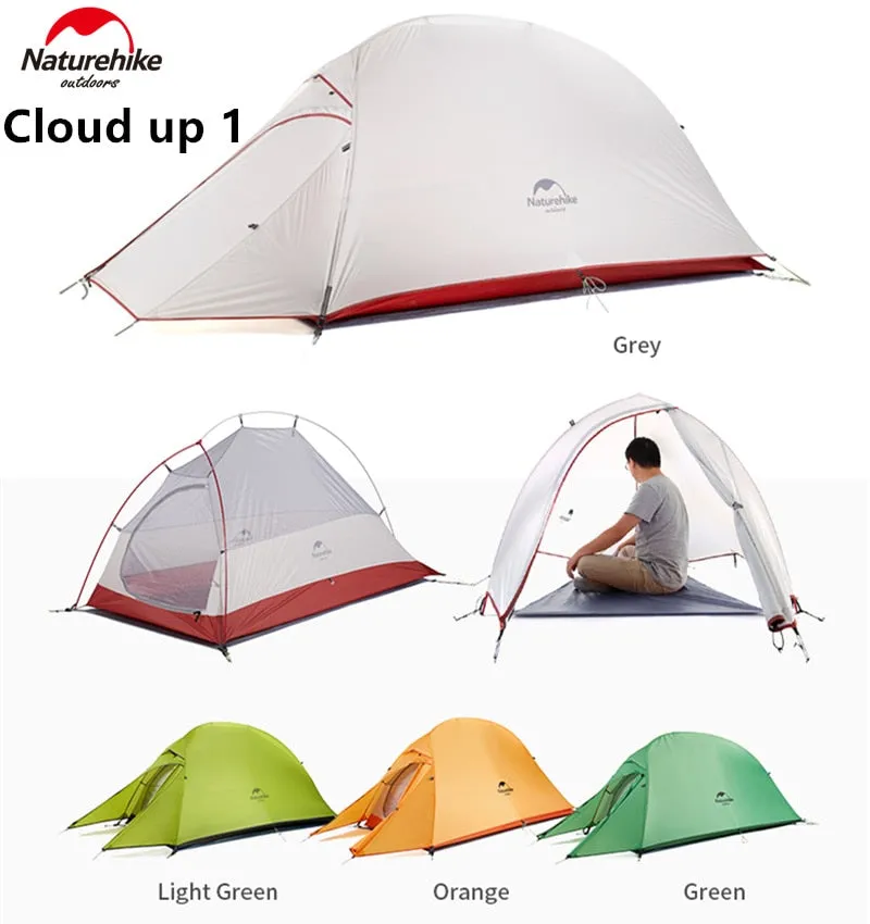 Naturehike Ultralight Camping Tent: 1-3 Person Outdoor Tent with Free Mat