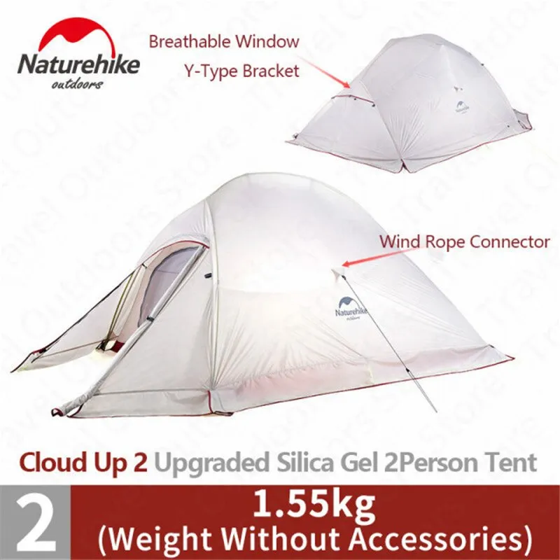 Naturehike Ultralight Camping Tent: 1-3 Person Outdoor Tent with Free Mat