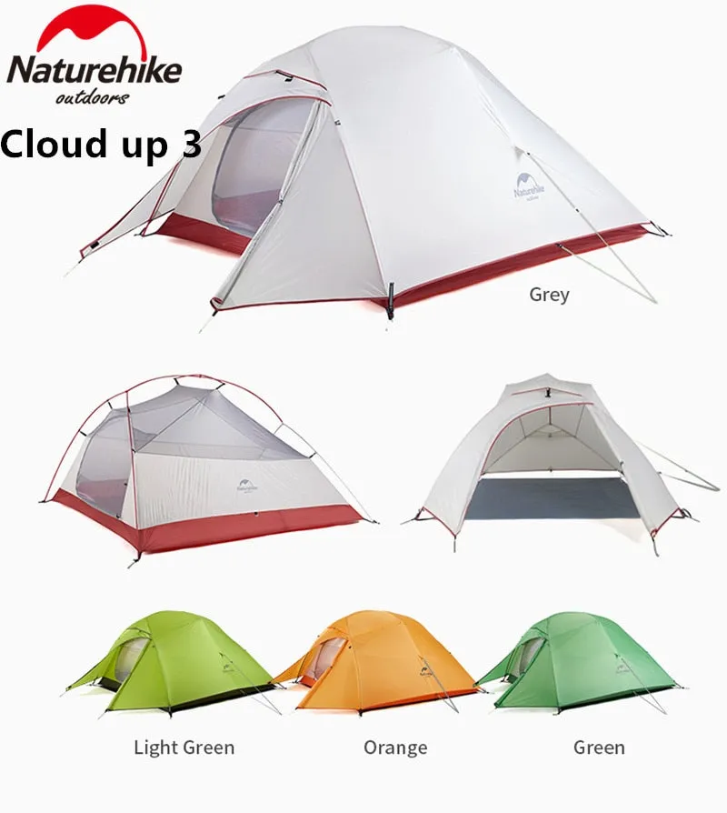 Naturehike Ultralight Camping Tent: 1-3 Person Outdoor Tent with Free Mat