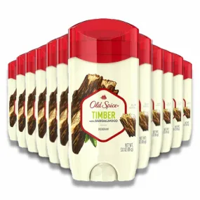 Old Spice - Deodorant for Men, Timber with Sandalwood Scent 3.0 oz - 12 Pack