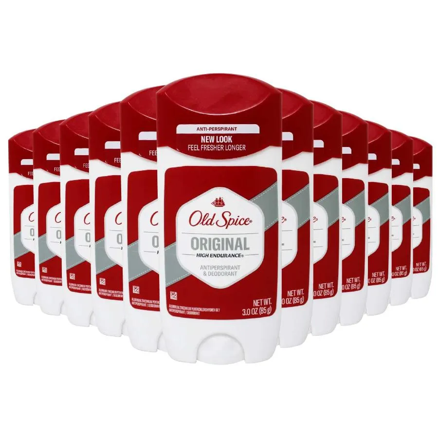 Old Spice High Endurance Anti-Perspirant Deodorant, Invisible Solid, Original Scent - 3.0 Oz - 12 Pack