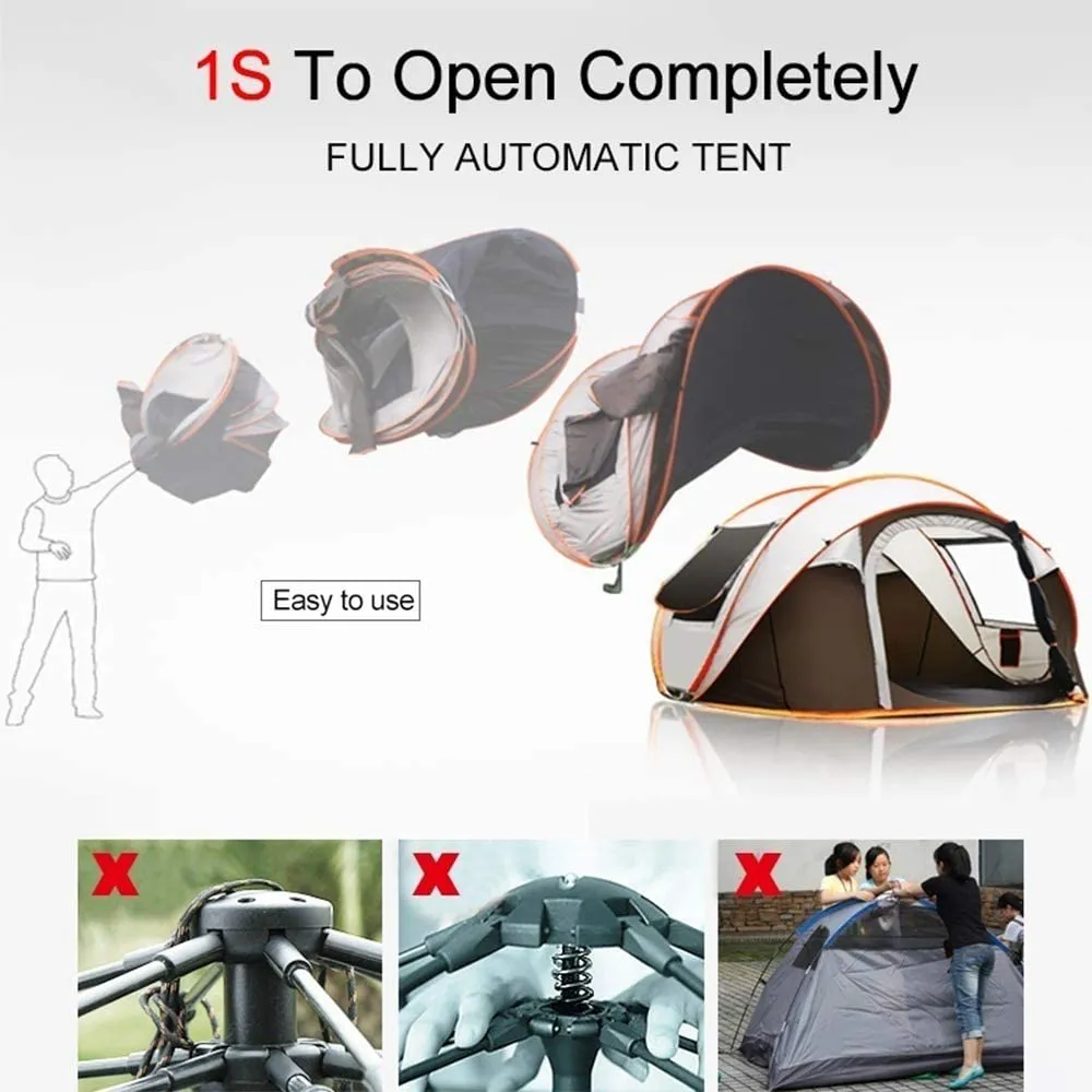 Premium Pop-Up Camping Tent for 5-8 People | Easy Setup, All-Season, and Portable | Ideal for Outdoor Hiking, Fishing, and Travel