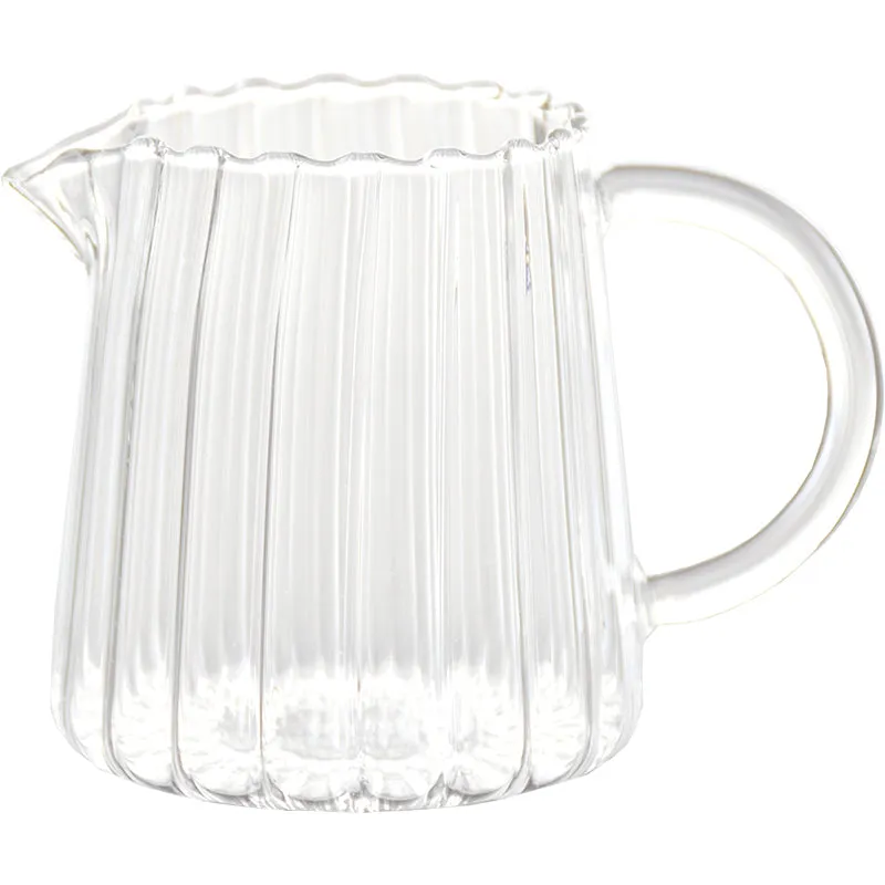 Ribbed Glass Milk Jug - Set of 2