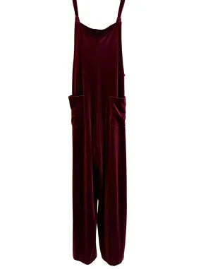 Soft Surroundings Red Velvet Jumpsuit