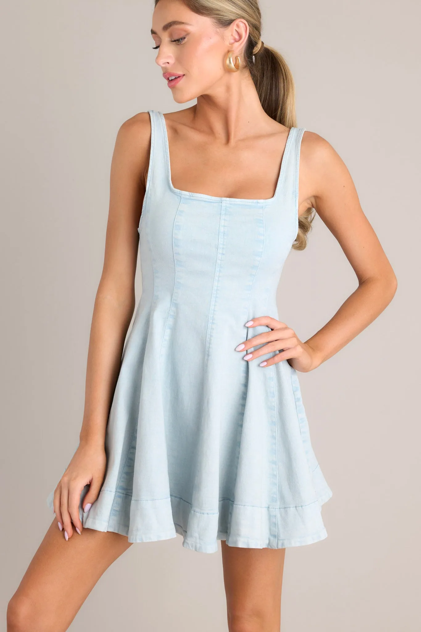 Unveiling Essence Light Chambray Mini Dress