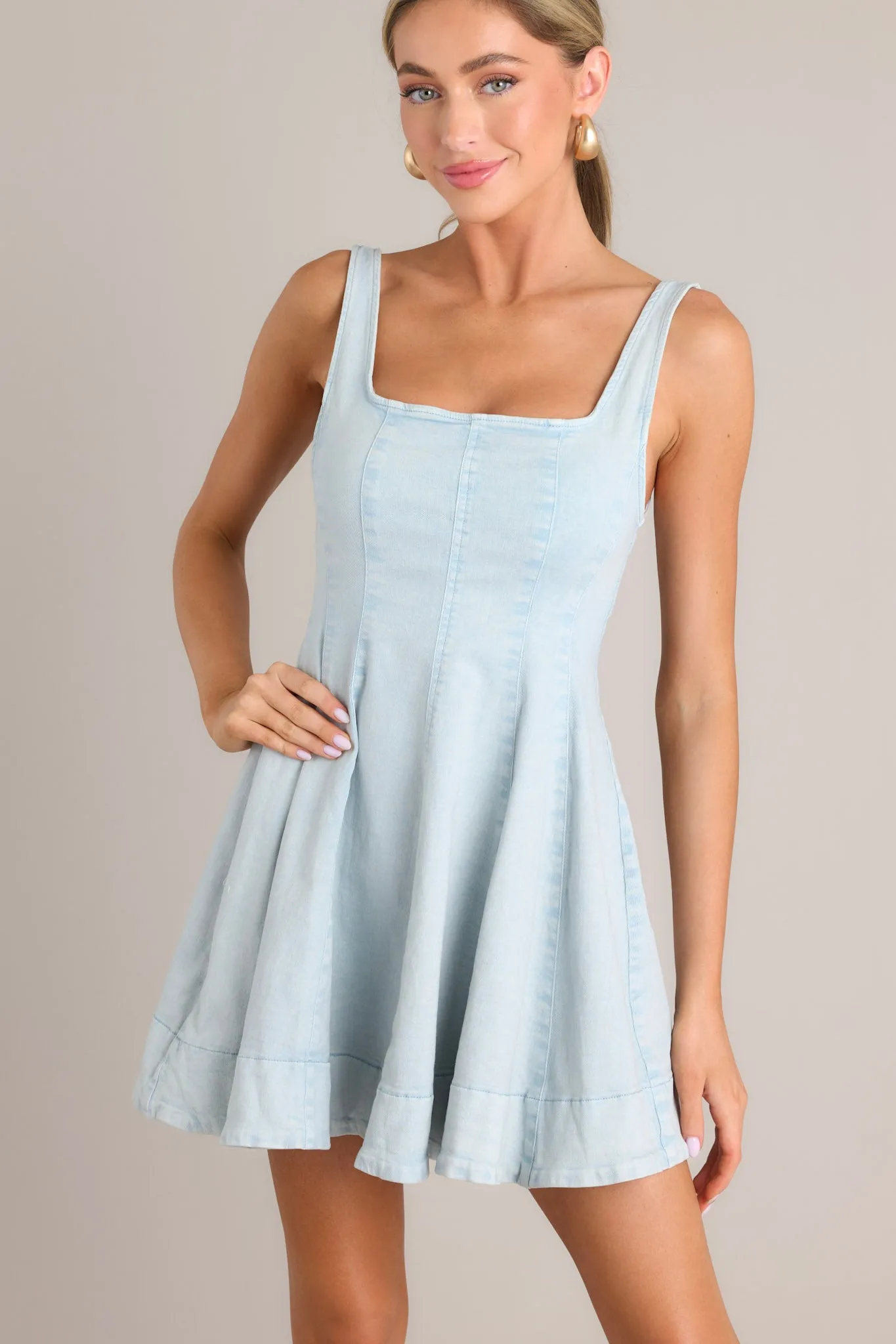 Unveiling Essence Light Chambray Mini Dress