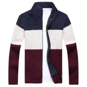 West Louis™ Fashion Striped Knitted Male Sweater